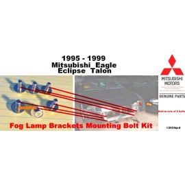 Mitsubishi 1995 1999 Eclipse Talon Fog Lamp Mounting Bracket Retainer Bolt Kit New OEM