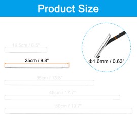 PATIKIL 10 Inch Elastic Barbed Cord, 50 Pcs 1.6mm Loop Stretch Round String with Metal Barb Fasteners for Hats Masks Menus Crafting Book, Black (25cm)