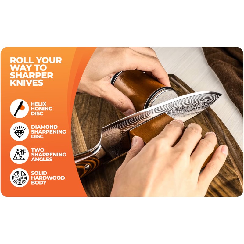 Prompt Prep Rolling Knife Sharpener™ | Easy Knife Sharpening Tool