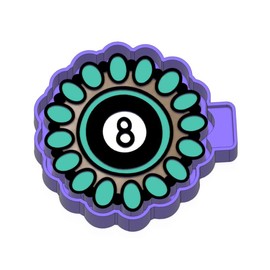 Turquoise 8 Ball Freshie Mold and 3D Printed Mold Housing Option - Option: Silicone Mold Option