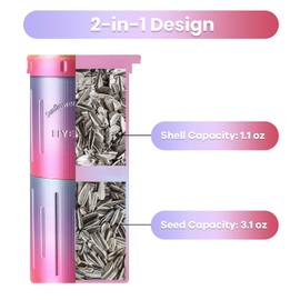 FIYEMNI Sunflower Seed Cup, with Seed Storage & Shell Disposal. Sunflower Seed Snack Spit Cup for in-Car, Travel, Outdoor & Ball Games. Works with Pistachios (Rainbow)
