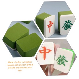 Minkissy 4pcs Portable Mahjong Style Makeup Sponge Powder Puff for Foundation Liquid and Concealer Dual-use Applicators for Effortless Blending and Setting Makeup