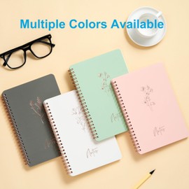 4 PCS Spiral Notebook, A5 60 Spiral Notebooks College Rules for Work, Premium Paper Smooth Writing Notebooks for Work