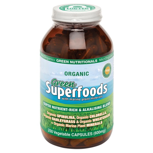 MicrOrganics Green Nutritionals Green Superfoods 600mg 250 Vegecaps