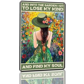 MUYIASER Funny Sign Garden I Go To Lose My Mind Metal Garden Sign Garden Decor Garden Metal Sign Yard Outdoor 8" x 12"