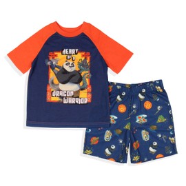 INTIMO Kung Fu Panda 4 Toddler Boy's Heart of a Dragon Warrior Sleep Pajama Set Short (3T)