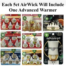 AirWick Refills Wall Plug, 5 Count Packs, Each 5ct. Comes w/ Advanced Warmer