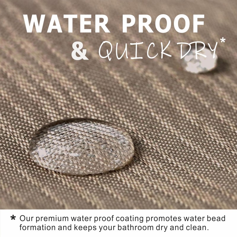 Taupe Shower Curtain for Bathroom: Water Repellent Quick Dry -