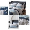 EAVD Cotton Duvet Cover Set White Gray Blue Striped Duvet