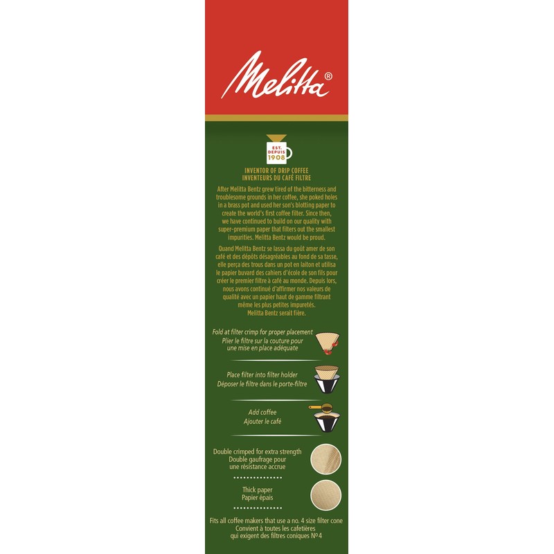 Melitta 625000 Bamboo Super Premium Coffee Filters, Green - 80