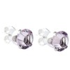 pewterhooter Sterling Silver Sparkling Light Amethyst Crystal Stud Earrings for
