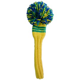 Jan Craig Handmade Fairway Wood Headcover Headcover for #3 Yellow/Kelly/Indigo