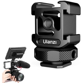 ULANZI PT-12 Triple Cold Shoe Mounts Plate Microphone Led Video Light Extension Bracket Microphone Stand Rig Bracket Compatible for DJI OSMO Mobile 3 2 Zhiyun Smooth 4/Feiyu Vimble 2 Gimbal Stabilizer