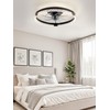 LEDIARY Flush Mount Ceiling Fans with Lights and Remote, 19.7''