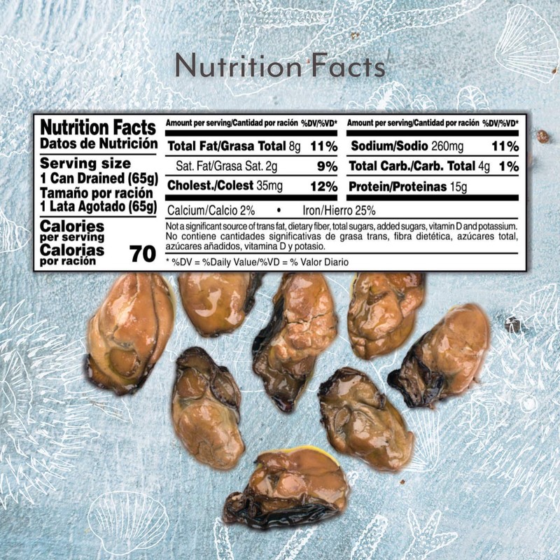 Roland Foods Premium Smoked Large Oysters in Oil, Wild Caught,