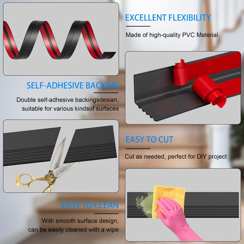 Vinyl Stair Nosing, Stair Edge Trim, Stair Edge Protector, Non-Slip