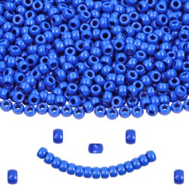 KAKW Royal Blue Pony Beads for Bracelet 1000 Pcs Plastic Beads for Friendship Bracelets 6x9mm Large Hole Beads for Hair Braiding Small Beads Necklace Earrings Jewelry Making