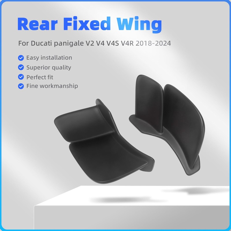 Motorcycle Rear Tail Spoiler Wing Fairing,ABS Carbon Fiber, Compatible with