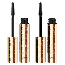 L'Oréal Paris Panorama Volumising Lengthening Mascara with Multi-Level Brush for Fan Effect Lashes Colour Dark Brown - Set of 2
