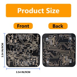 BFLCTGCF 2 PCS Circuit Board Coasters PCB Coasters Immersion Gold Circuit Board Coasters for Men Funny Drink Coasters for Party Bar Office Geek Men Nerd Engineer Gifts (Black)