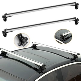 KOCASO Universal Roof Rack Cross Bars, 48inch Adjustable Aluminum Alloy Car Carrier Rooftop Luggage Crossbars,for Rack, Snowboards, Kayaks, Suitable for Most Vehicle Wagon Car Without Roof Side Rail