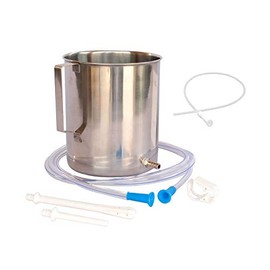 HealthAndYoga(TM) Combo: Superior 2 Quart Stainless Steel Enema Kit - 10 Free Colon Tips - Medical Grade Tubings