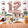 Rose Gold 12 Foil Balloons 40" Jumbo Foil Balloons Confetti