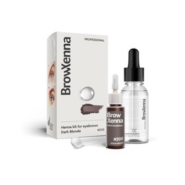Henna + Hyaluronic Base Kit for eyebrows; Henna y acido hialuronico para cejas (205 Dark Blonde)