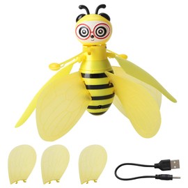 Flying Bee Toy, RC Infrared Induction Drone Helicopter with Shinning LED Light, Hand-Controlled Toy for Boys and Girls