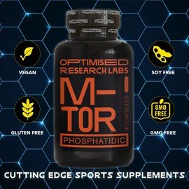 Optimised Research Labs Phosphatidic Acid M-TOR Pathway, Increase Protein Synthesis Boost Muscle Growth, Muscle Builder, Suitable for Vegans, 750mg per Day, 90 High Strength Capsules