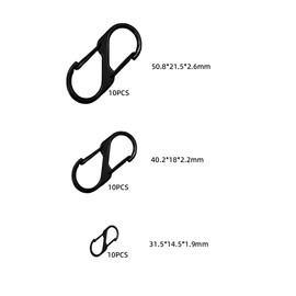 ZWWsullo Stainless Steel Carabiner S Carabiner Key Ring S-Shape Metal Buckle Double Carabiner Key Ring Made of Wire Rope Aluminium Alloy Carabiner Hook S
