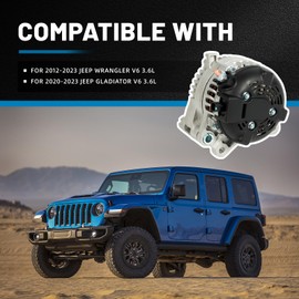 Aumzong High Output Alternator Compatible with 2012-2023 Jeep Wrangler & Gladiator 3.6L 12V 160A 6-Groove Pulley Replacement #56029597AA