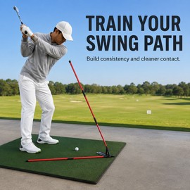 Golf Swing Alignment Trainer for Practice – Adjustable Fiberglass Rod & Angle Holder for Indoor & Outdoor Drills