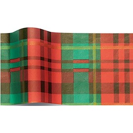 SatinWrap Luxury Printed Tissue Wrapping Paper Presently Plaid 5 sheets