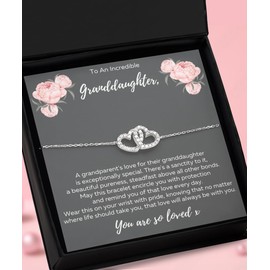 To An Incredible Granddaughter Bracelet, Gifts For Granddaughter, Jewelry For Granddaughter, Granddaughter Bracelet Sterling Silver, Bracelets For Granddaughter From One or Both Grandparents