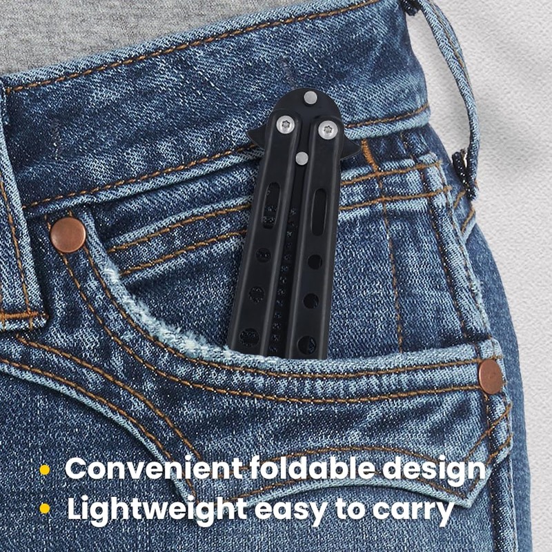 2 Pieces Automatic Switch Folding Practice Combs, Stainless Steel Butterfly