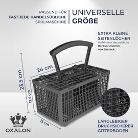 OXALON Universal Dishwasher Cutlery Basket with Robust Base and Stable Stand, Dishwasher Cutlery Tray - Dishwasher Basket - Dishwasher Basket Dishwasher Basket - Dishwasher Basket - Dishwasher Basket - Dishwasher Basket Bottom Replacement Parts