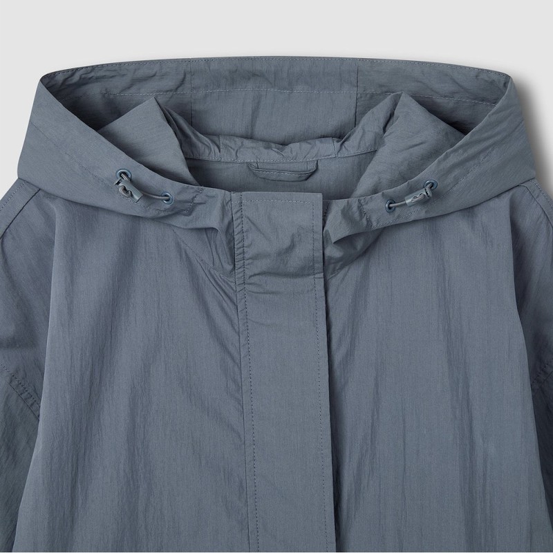 JAJU [JAJU] Women's Crisp Hood Short Jumper_Blue Grey