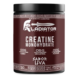 Creatina Suplemento Monohidratada Gladiator 250g Sabores Uva