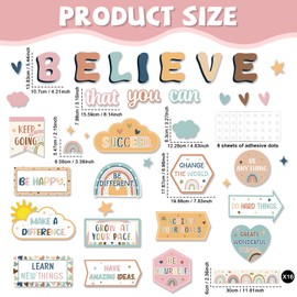 Boho Affirmation Station Bulletin Board Classroom Decorations Set Motivational Rainbow Believe That You Can Paper Cutouts for Welcome Back to School Positive Inspirational Wall Door Chalkboard Decor