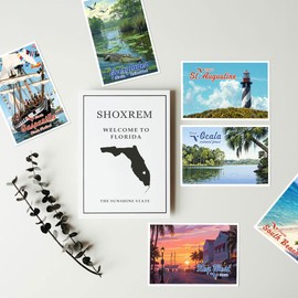 SHOXREM Florida Postcards Set, 24 Pieces, 4x6 inches, Retro Travel Landmark Posters Wall Decor