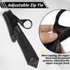 INSPUTOL Ties For Men, Adjustable Slim Ties With Zip Black