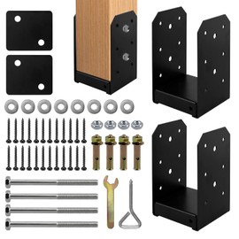 CNQLIS 4"x 4" Post Base, 2Pcs Stainless Steel Adjustable Post Anchor Brackets,Adjustable Post Base for Pavilion Deck Porch Handrail Railing Support Decorative Anchor Plate