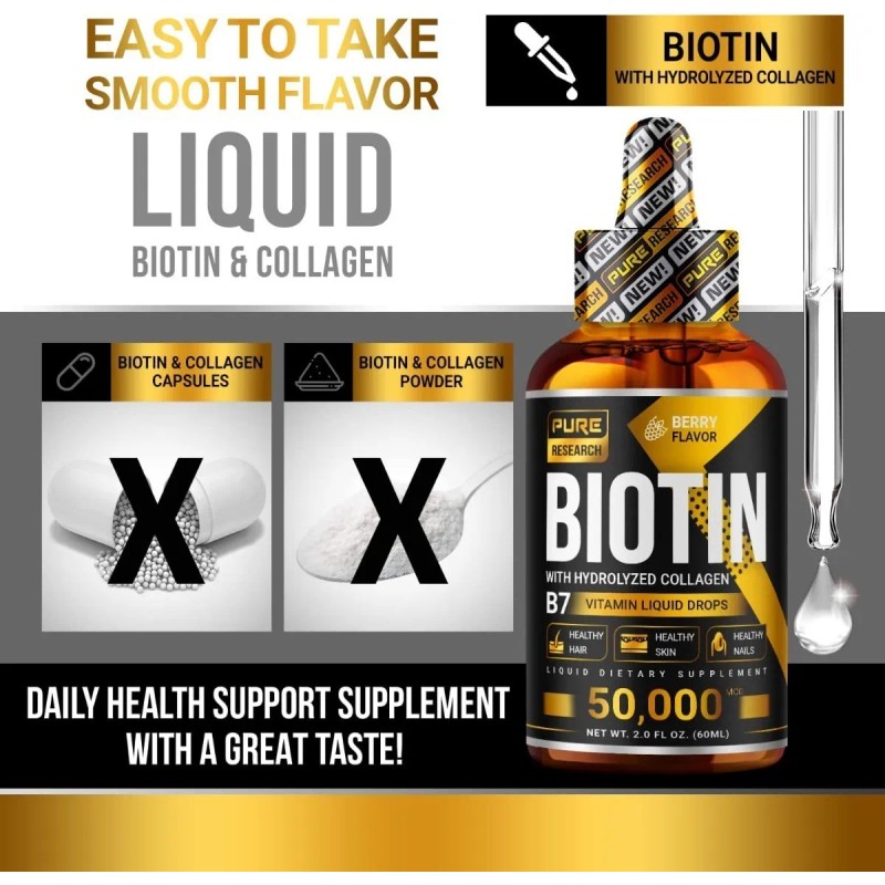 Cabello Asombroso Biotina Con Colágeno 50,000mcg 60ml Sabor S/N