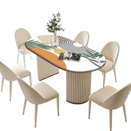 QUCDECIS Boho Oval Elastic Fitted Tablecloth, Arch Sun Beige Moon Elastic Edged Table Cover, for Kitchen Dining, Party, Holiday, Christmas, Buffet, Fits to 48" x 68" Oval Table