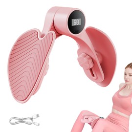 Hengrongshen Thigh Trainer, Pink Leg Press for Home, Intelligent Counting, Three Speed Adjustment, Pelvic Floor Trainer, Ideal for Buttocks, Leg Press and Pelvic Floor Training