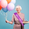 Uintoon 80th Birthday Decorations Purple Tiara Crown and 80 &