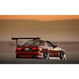 Painting Wallpaper Poster Removable Self Stick Mazda Rx – 7 FC3S Drift JDM Red Character Black mrx7 – 012 W2 Wide Version 603 mm × For Architectural Wallpaper Weather Resistant Paint