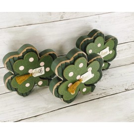 Agape Gifts Designs AGD  St Patricks Decor - Faith Hope Love Wood Shamrock 3pc Set