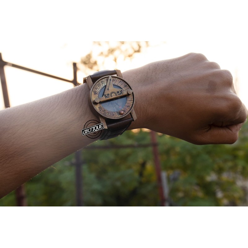 Antique Vibes Present For Men/Women Brown Leather Strap Wrist Watch